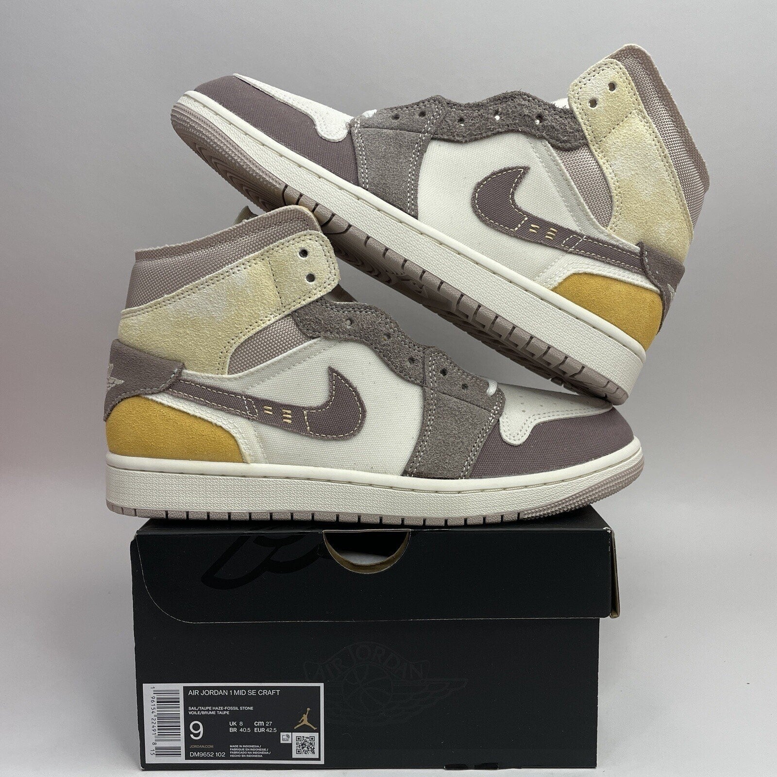 Nike Air Jordan 1 Mid SE Craft Inside Out “Taupe Haze” DM9652-102 Men’s Size 9