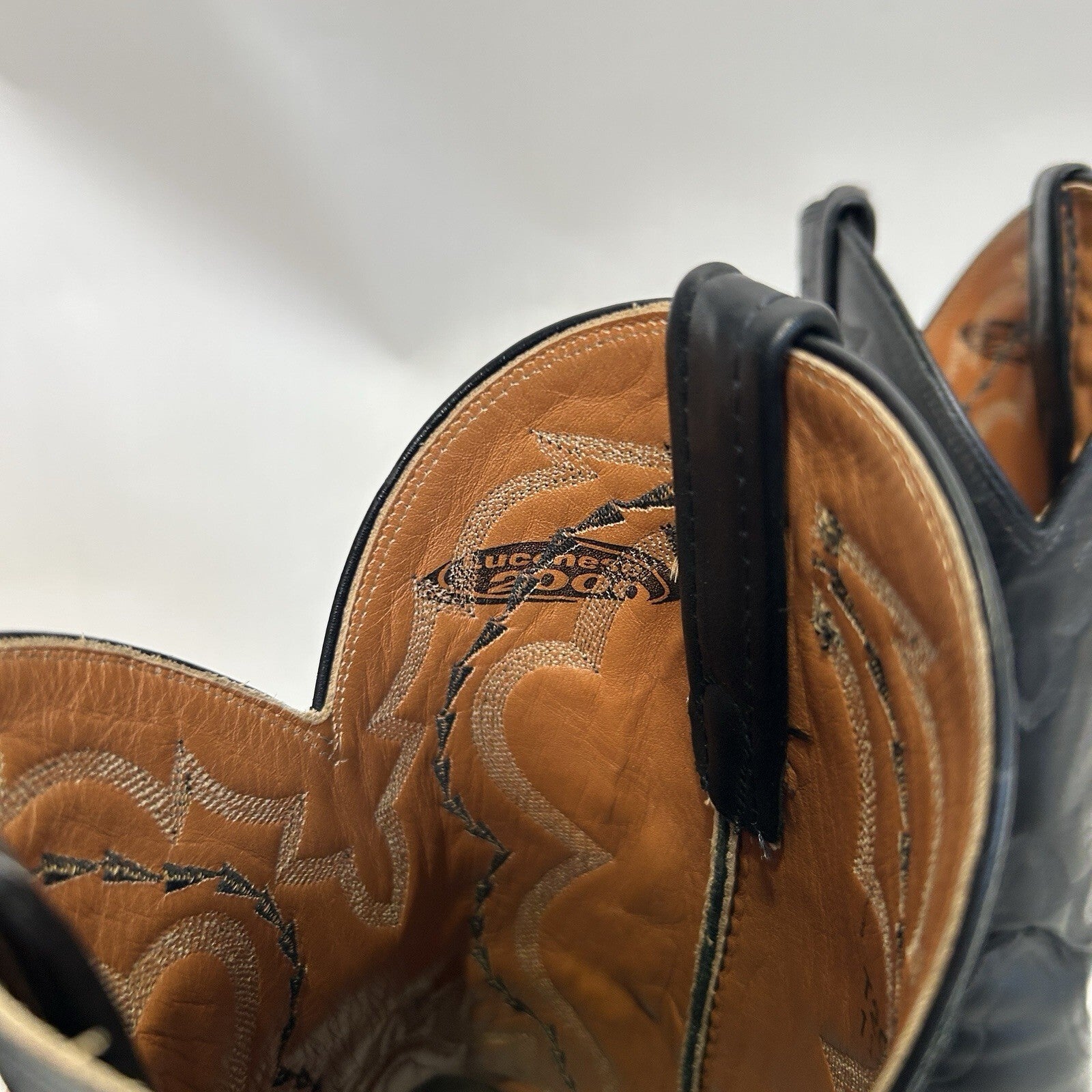 Vintage Lucchese 2000 Genuine Elk Western Cowboy Boots “Black” Men’s 8.5D