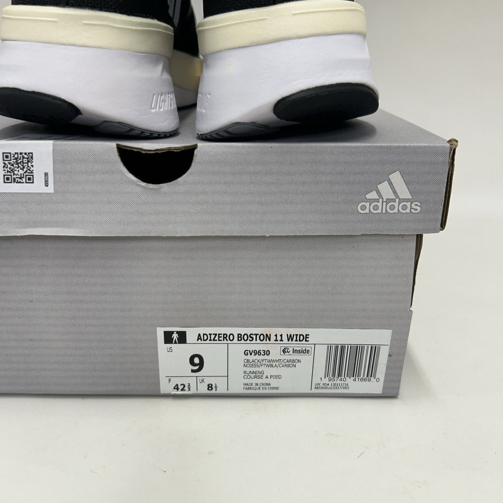 Adidas Adizero Boston 11 Wide Running Shoes “Black White” GV9630 Men’s 9 New