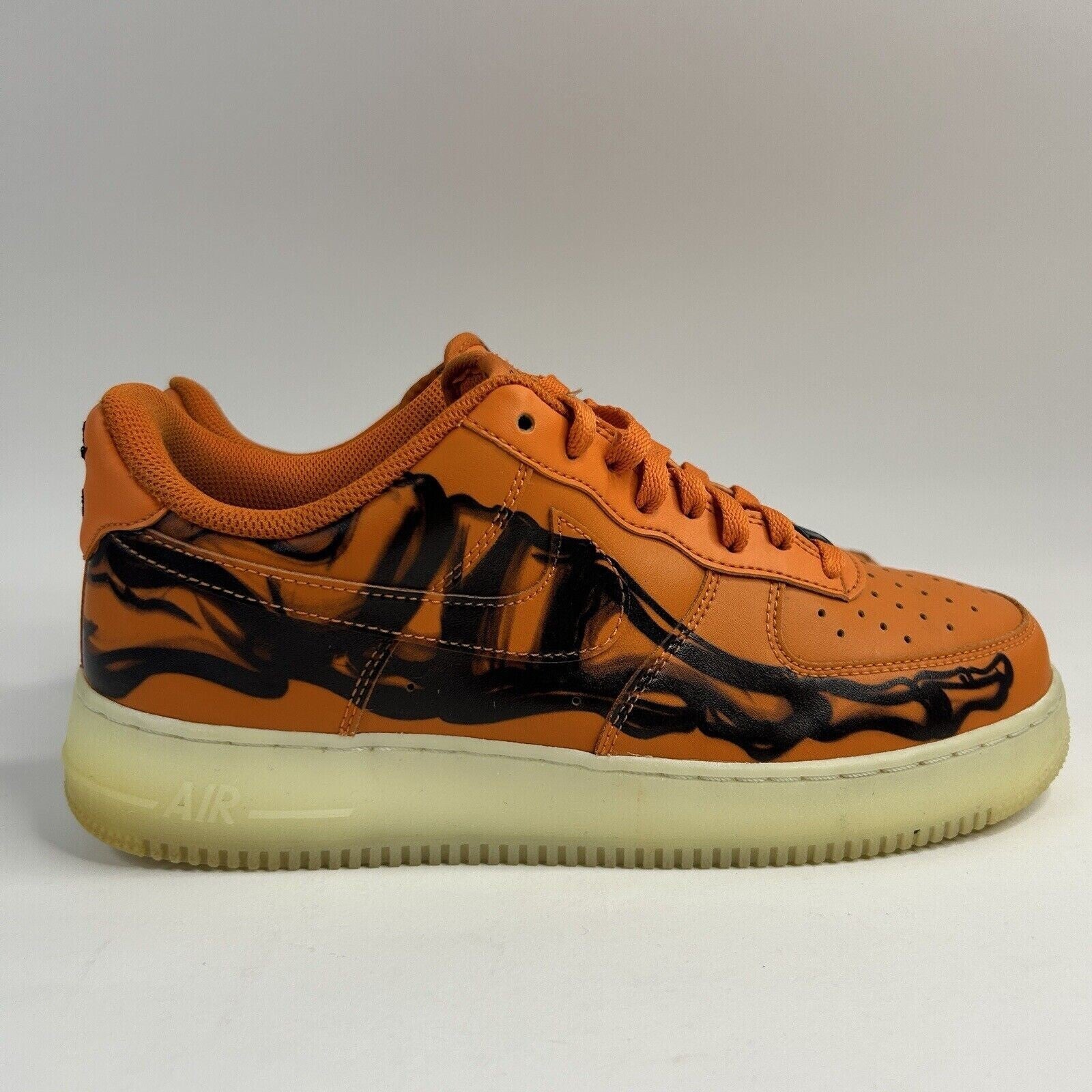 Nike Air Force 1 Low “Orange Skeleton Halloween” 2020 CU8067-800 Men’s 9.5 Worn