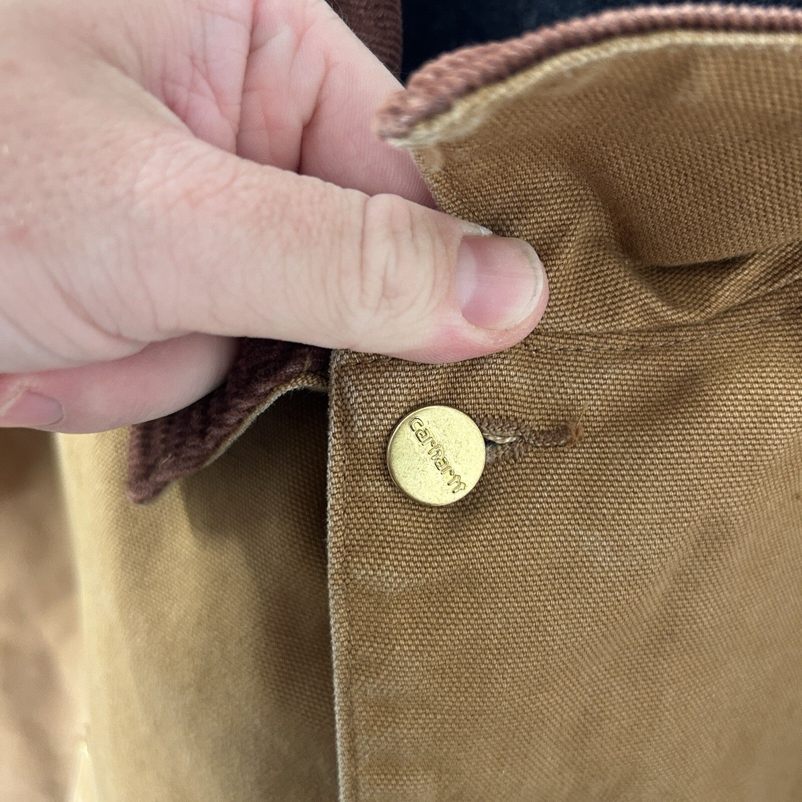 Y2K Cropped Carhartt Blanket-Lined Chore Coat “Brown” C001 BRN Men’s XL