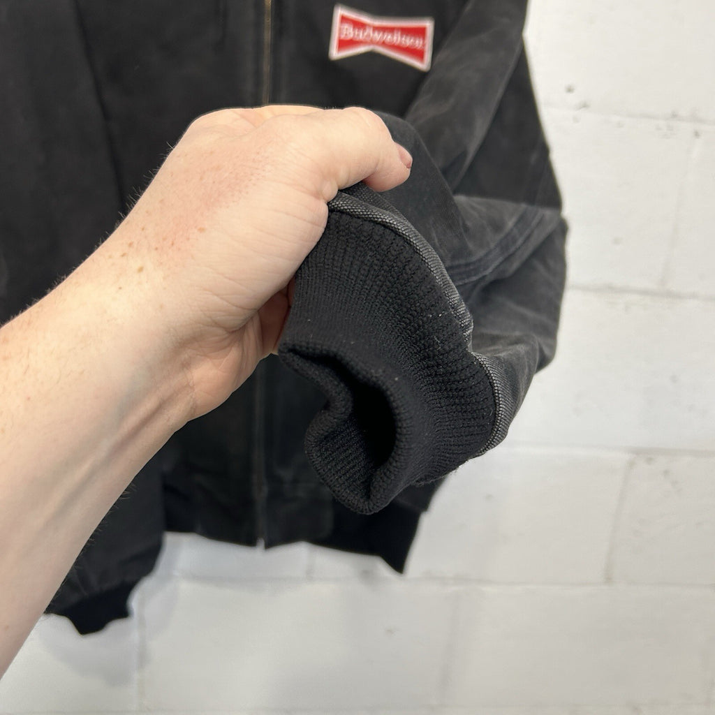 Vintage Carhartt Thermal Hooded Jacket “Black” Budweiser J03 BLK Men’s Large