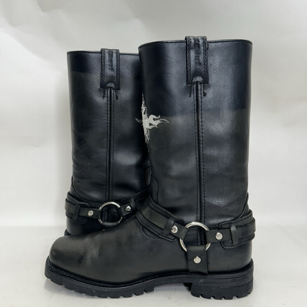 Vintage Harley-Davidson Motorcycle Flame Logo Boots “Black” 91055 Men’s 9