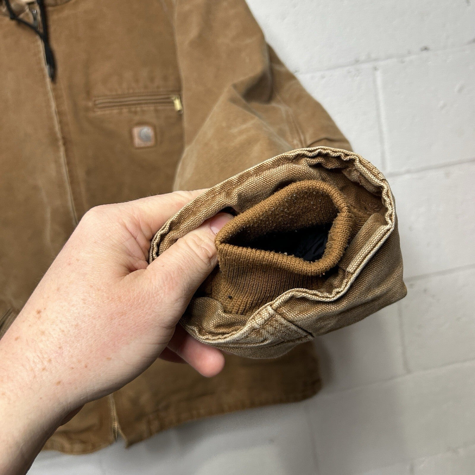 Carhartt Sherpa-Lined Hooded Detroit Jacket “Brown” J141 211 Men’s X-Large