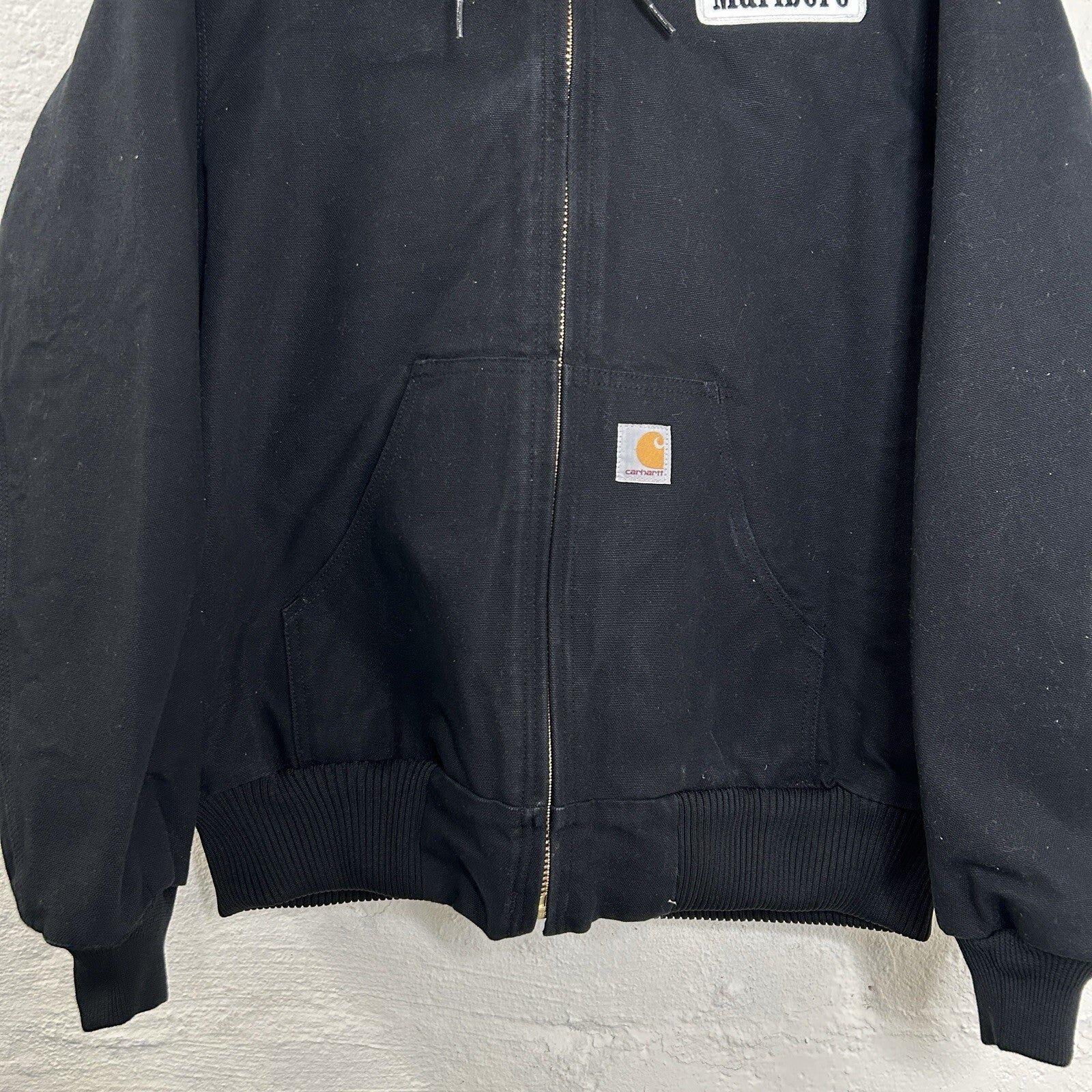 Carhartt X Marlboro Quilted Hooded Active Jacket “Black” J140 BLK Men’s Medium