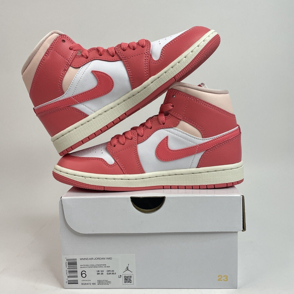 Nike Air Jordan 1 Mid Retro “Strawberries & Cream” BQ6472-186 Women's 6 New