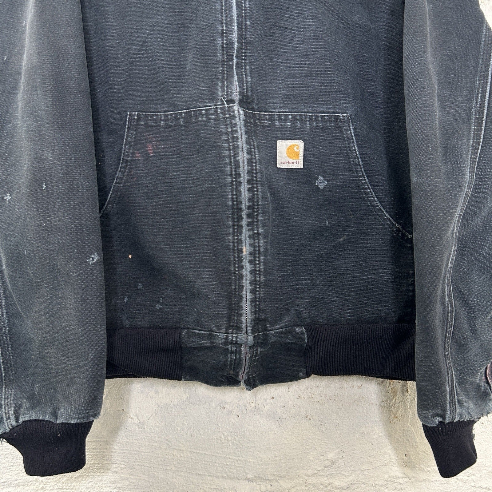 Faded Thrashed Carhartt Thermal Hooded Active Jacket “Black” J131 BLK Men’s LRG