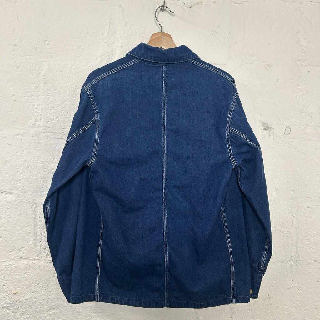 Vintage Carhartt Unlined Denim Chore Coat “Darkstone” 8C Union Men’s 40/Small
