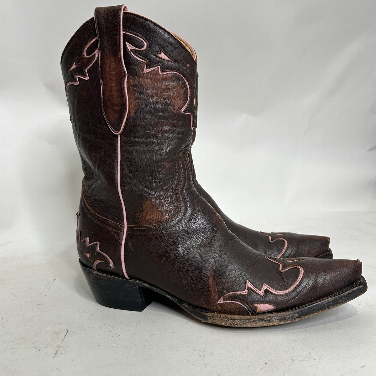 Vintage Old Gringo Villa Distressed Western Cowboy Boots “Brown Pink Women’s 8B