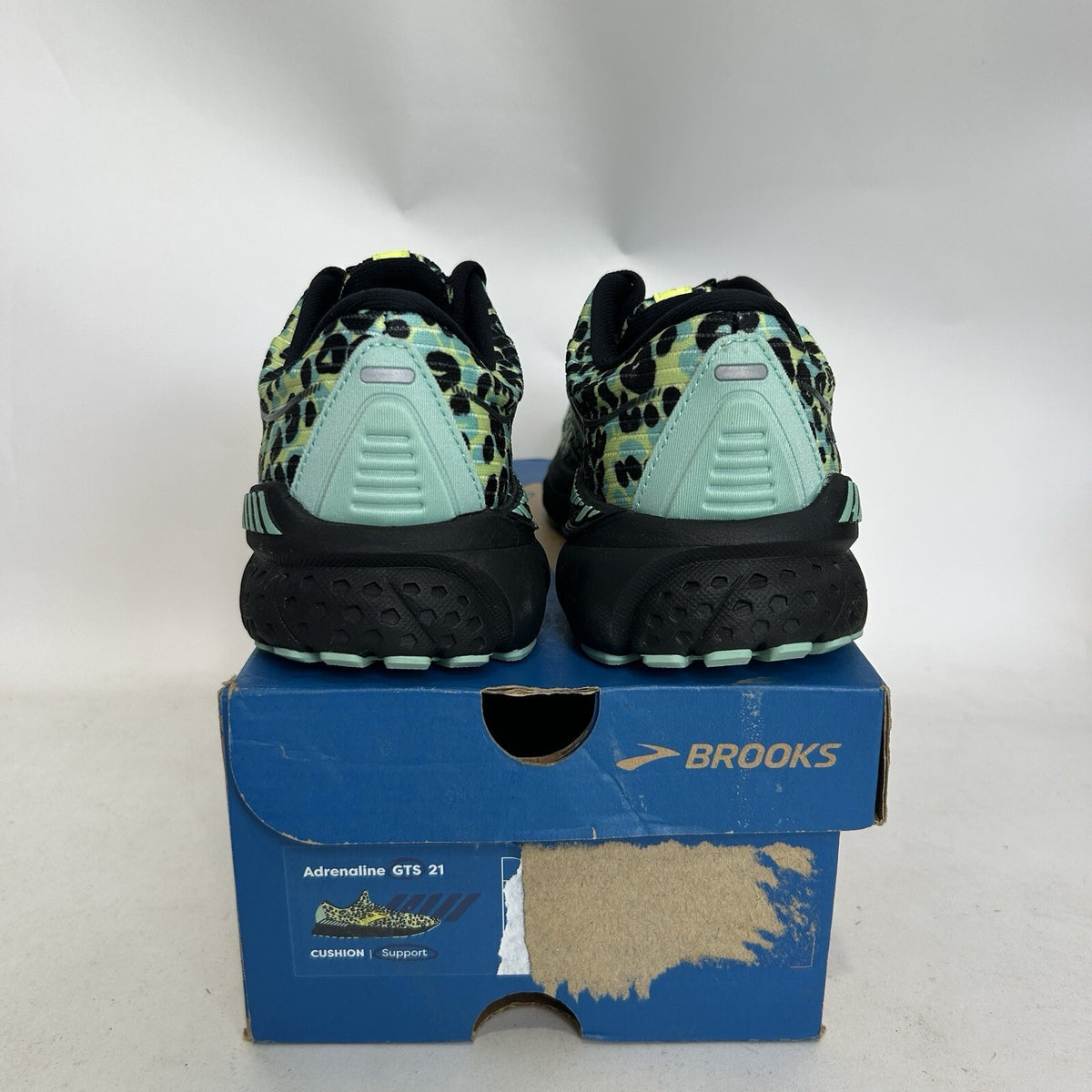 Brooks Adrenaline GTS 21 “Black Nightlife/Cheetah” Running Shoes Women’s 6 New