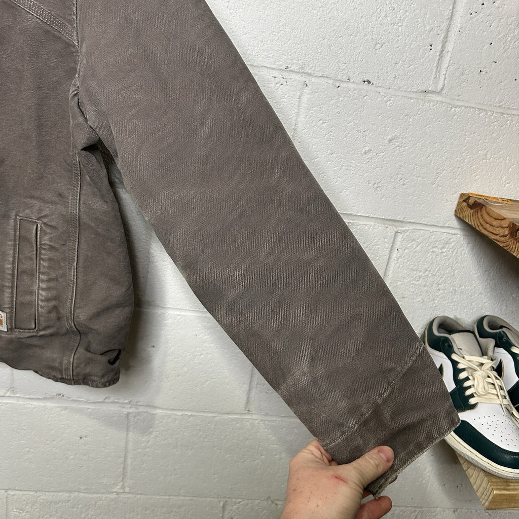 Y2K Carhartt Sherpa-Lined Sandstone Berkley Jacket “Taupe Grey” 100657-032