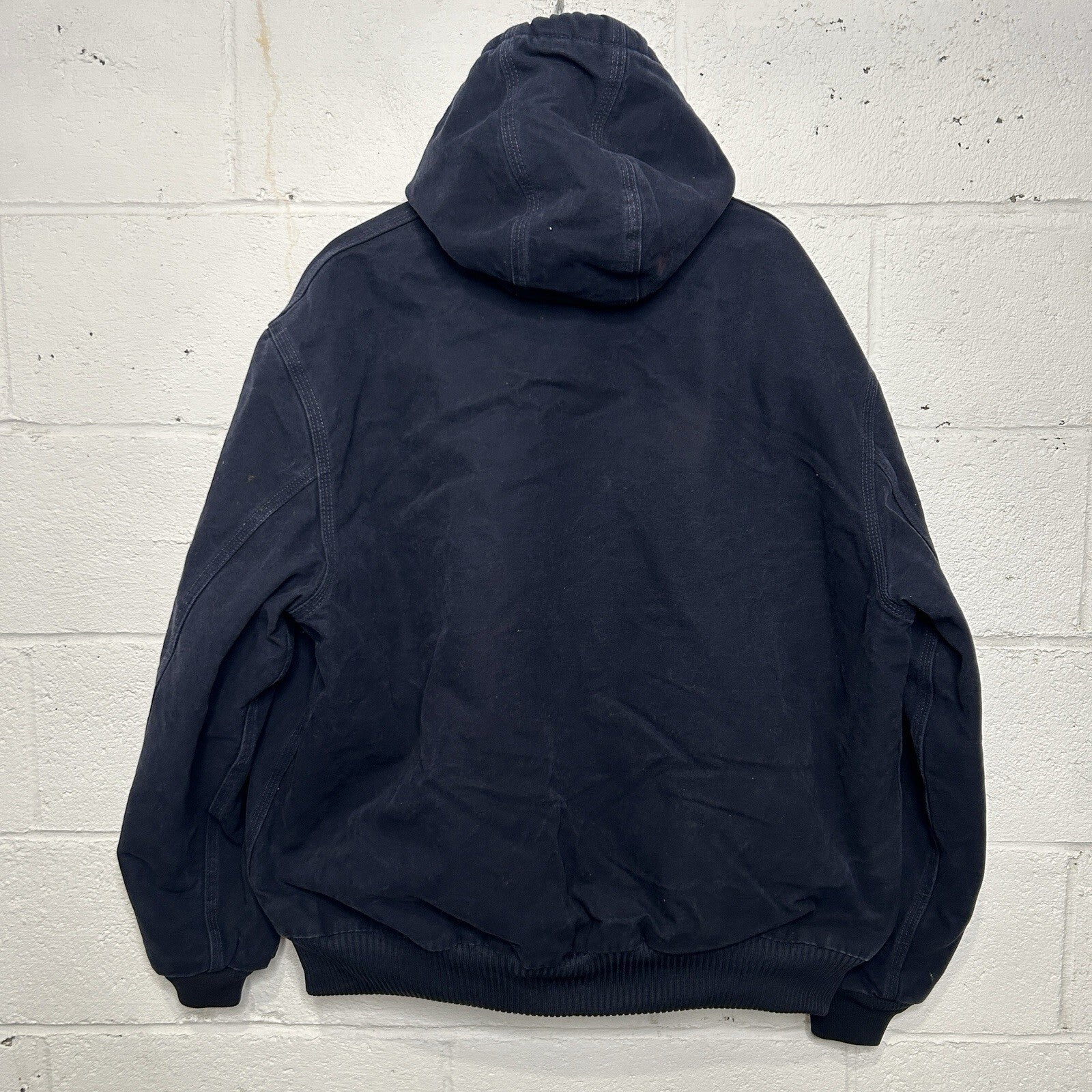 Vintage Carhartt Hooded Active Jacket “Midnight Blue” J130 MDT Men’s X-Large