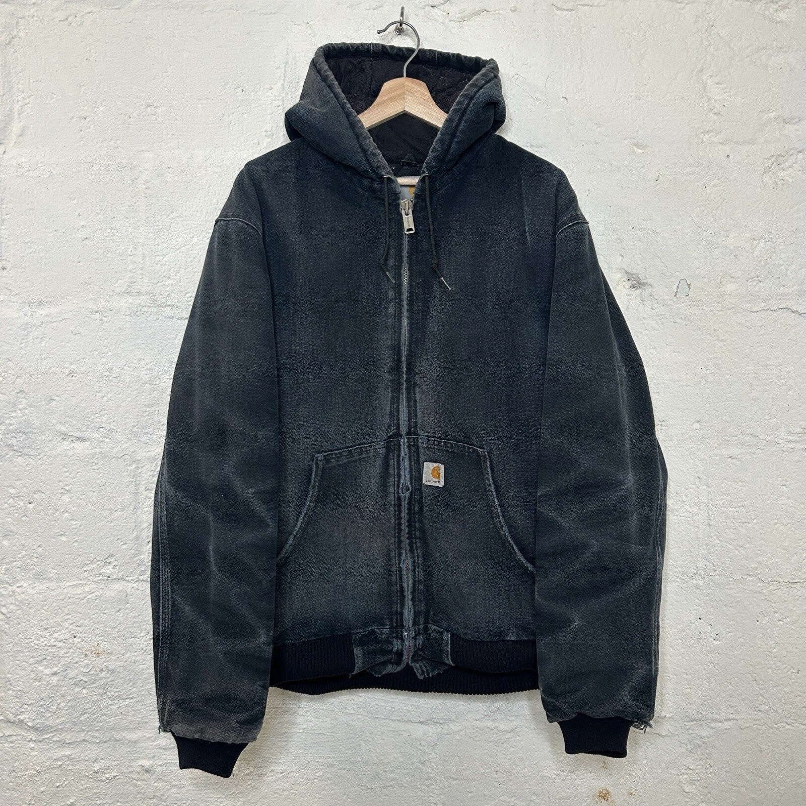 Vintage Carhartt Quilted Hooded Active Jacket “Black” J140 BLK Men’s Large