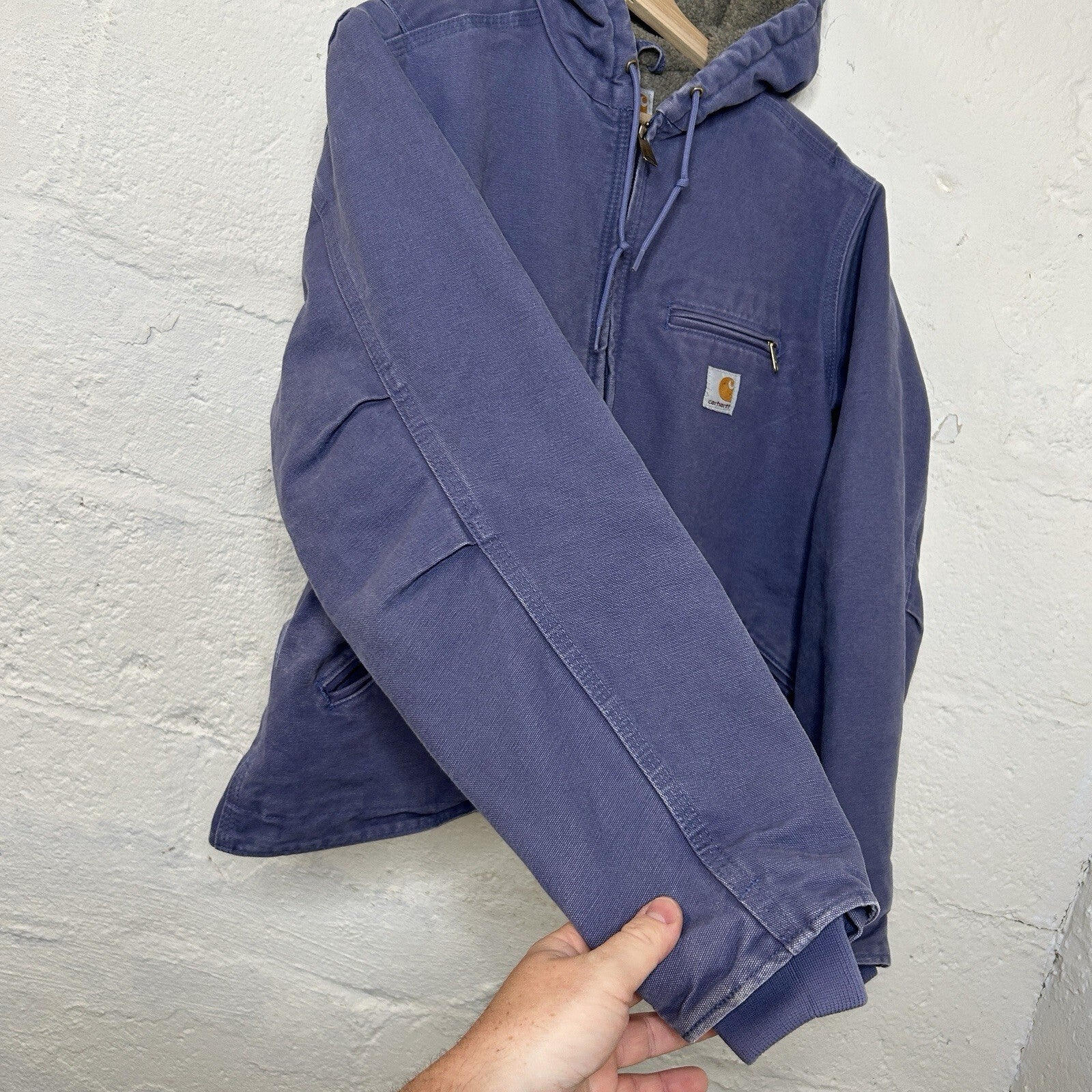 Carhartt Sherpa-Lined Hooded Detroit Jacket “Blue Dusk” WJ141 BDK Women’s Medium