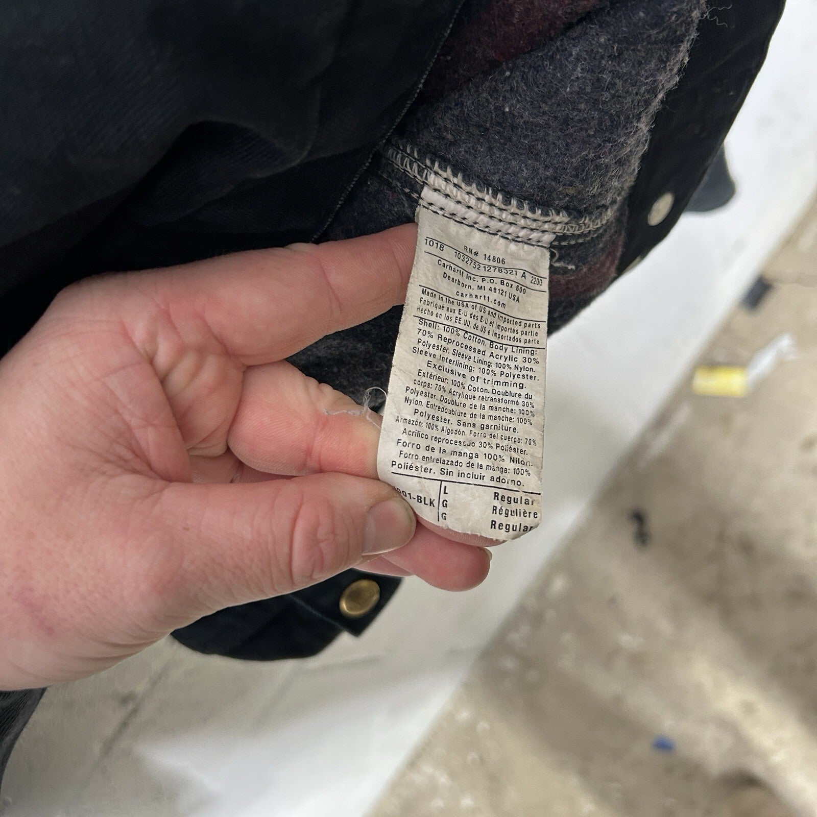 Y2K Carhartt Blanket-Lined Detroit Jacket “Black” J001 BLK Men’s Large