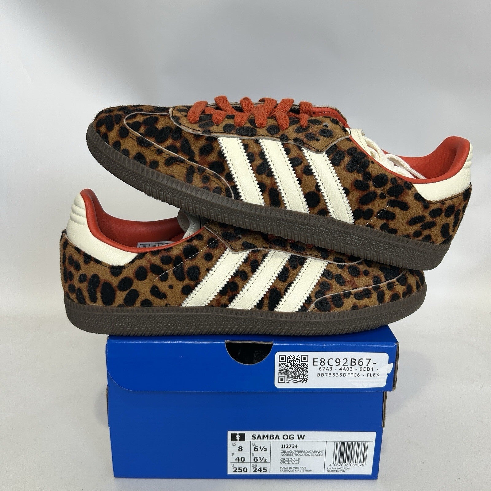 adidas Samba OG WMNS Leopard - “Preloved Red” JI2734 Women's 8 New