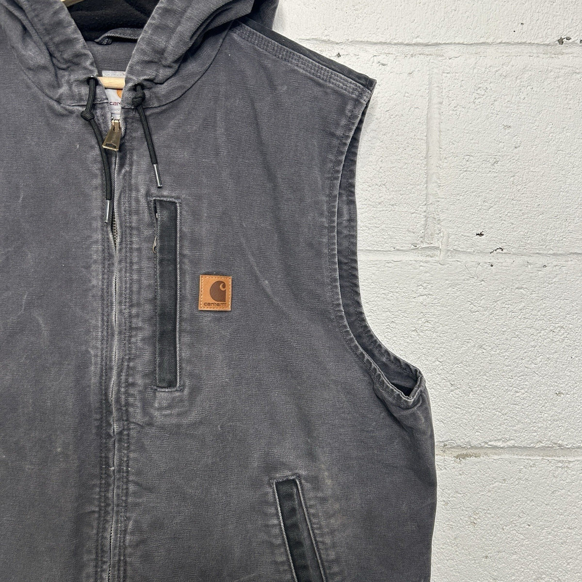Carhartt Fleece-Lined Knoxville Hooded Vest “Shadow Grey”