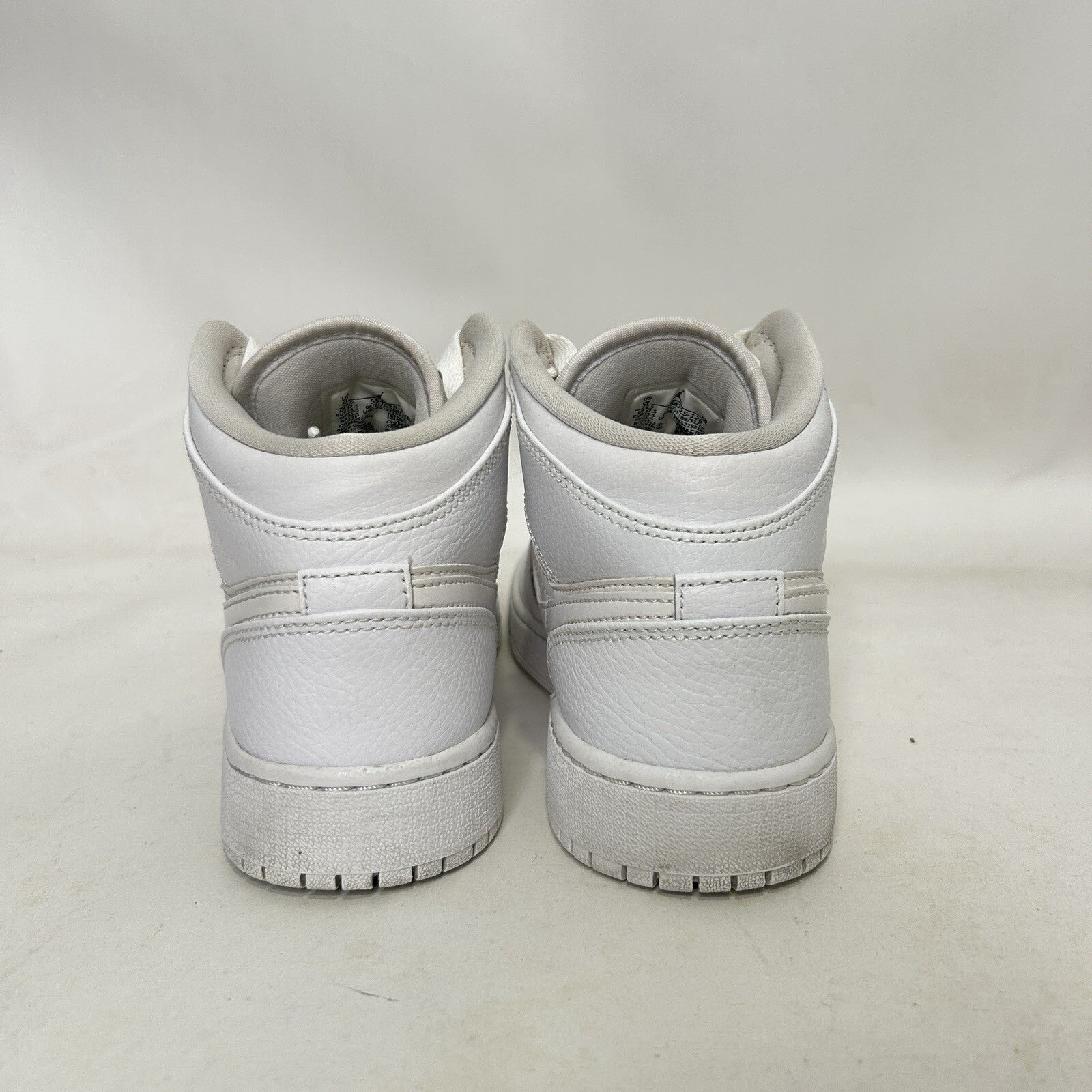Nike Air Jordan 1 Mid GS “Triple White” 554725-126 5Y/Women’s 6.5 Worn