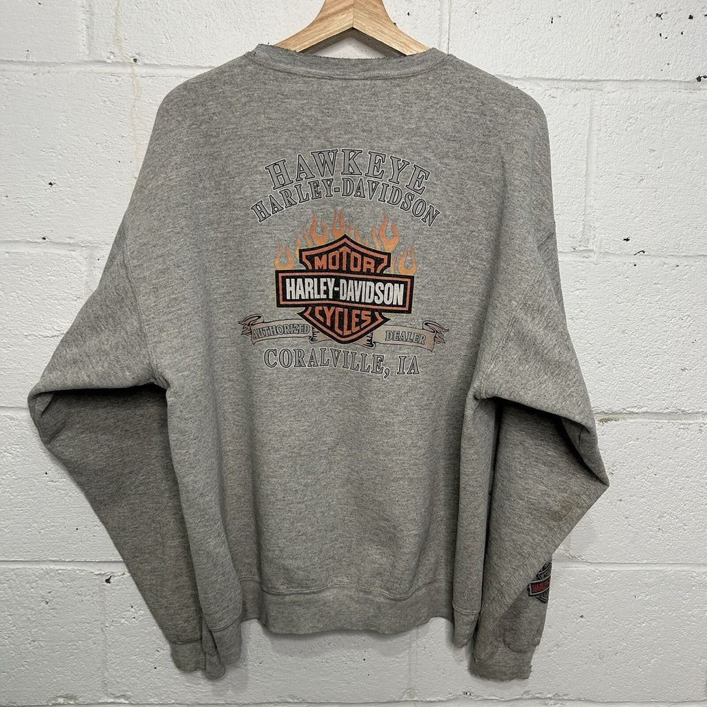 Vintage Harley-Davidson Crewneck Chains Sleeve-Hit “Grey”