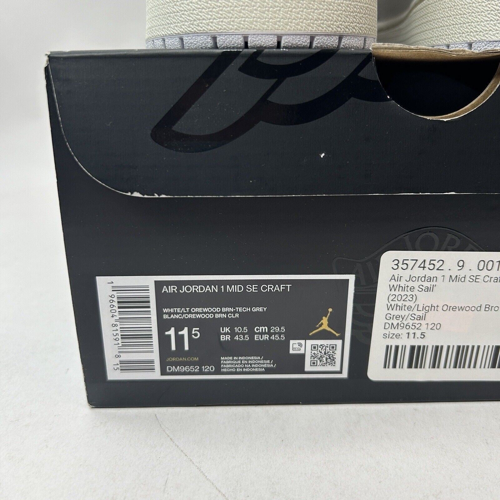 Nike Shoes Air Jordan 1 Mid SE Craft “Tech Grey Light Orewood” 2023