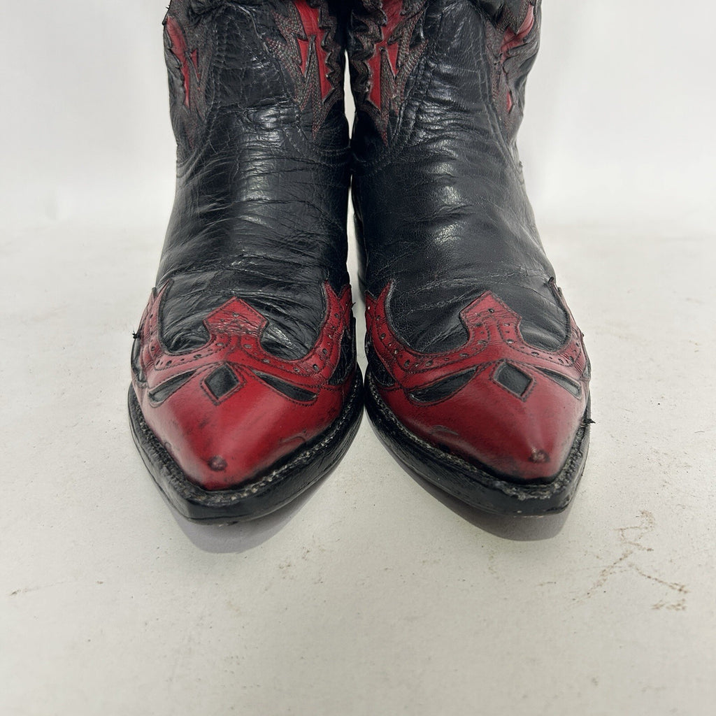 Tony Lama Classic 3866 Firewalker Cowboy Boots “Black Red” Men’s 8EE