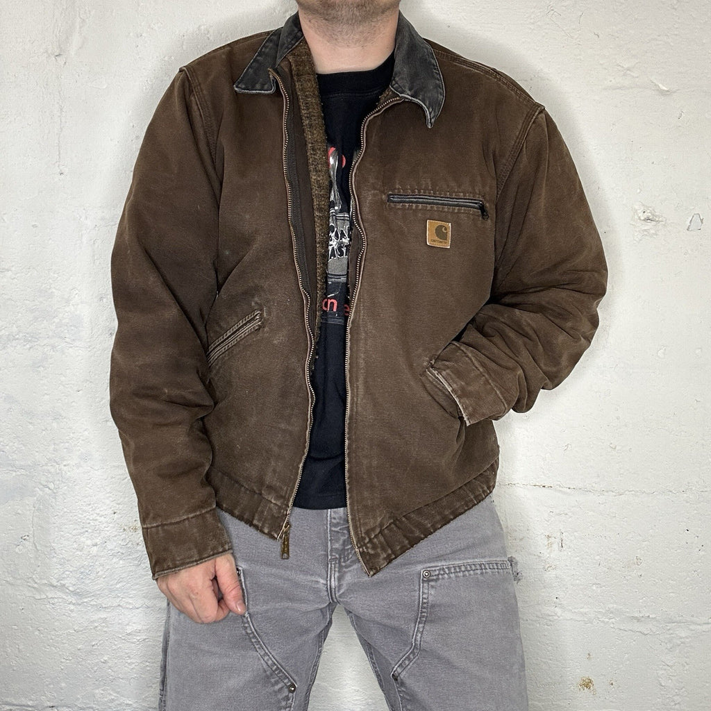 Vintage Carhartt Blanket-Lined Detroit Jacket “Dark Brown” J97 DKB Men’s Large