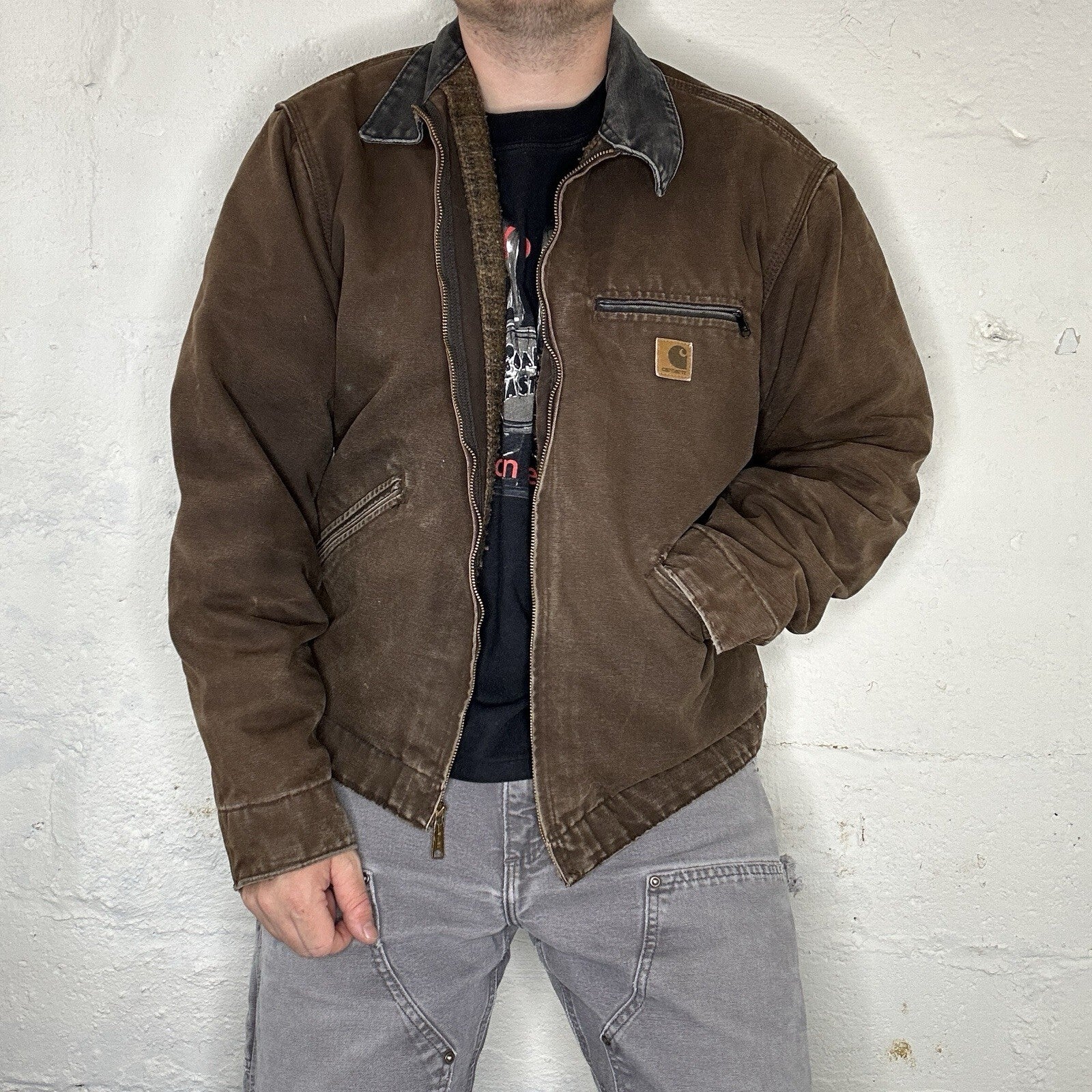Vintage Carhartt Blanket-Lined Detroit Jacket “Dark Brown” J97 DKB Men’s Large