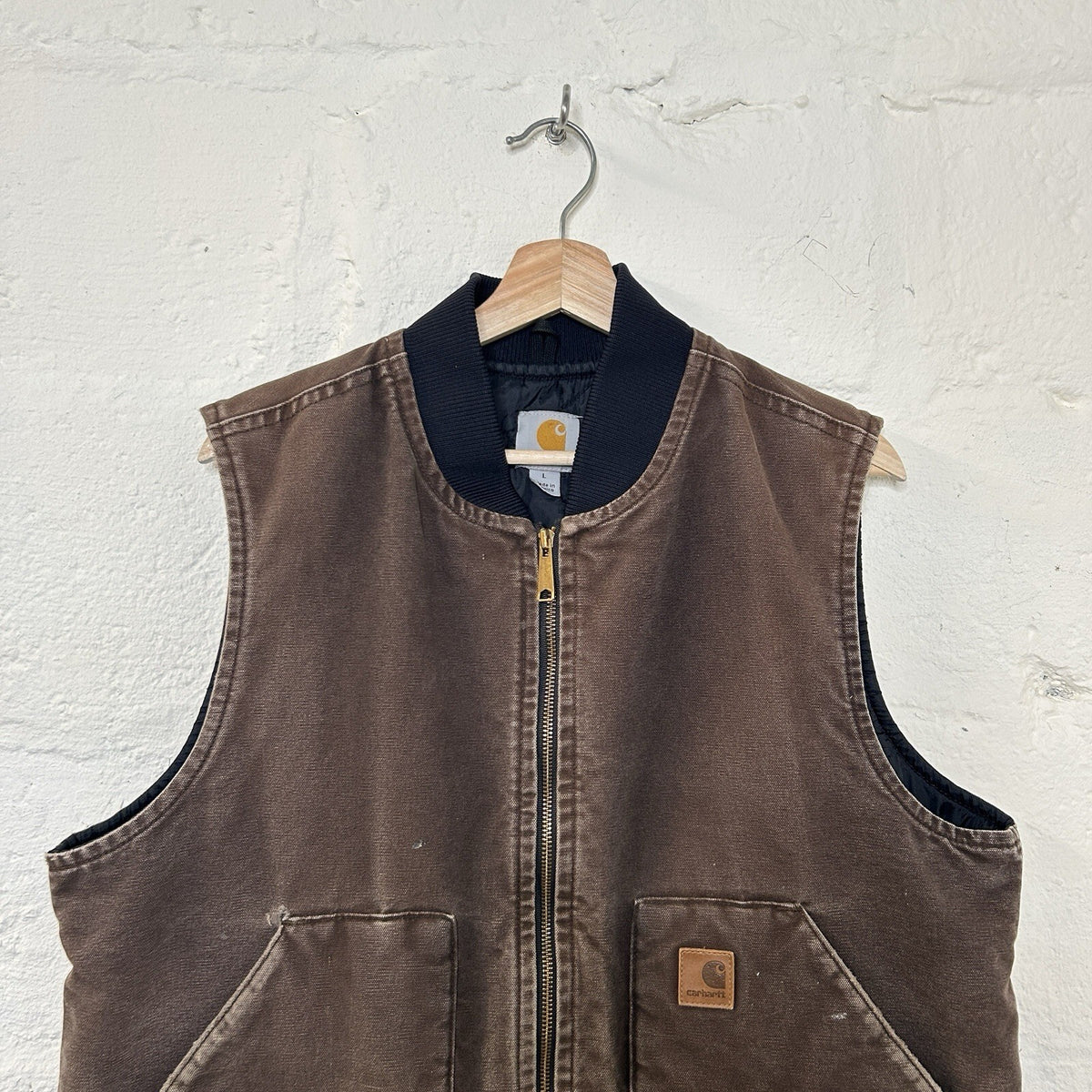 Vintage Faded Carhartt Quilted Artic Vest “Dark Brown” V02 DKB Men’s Large