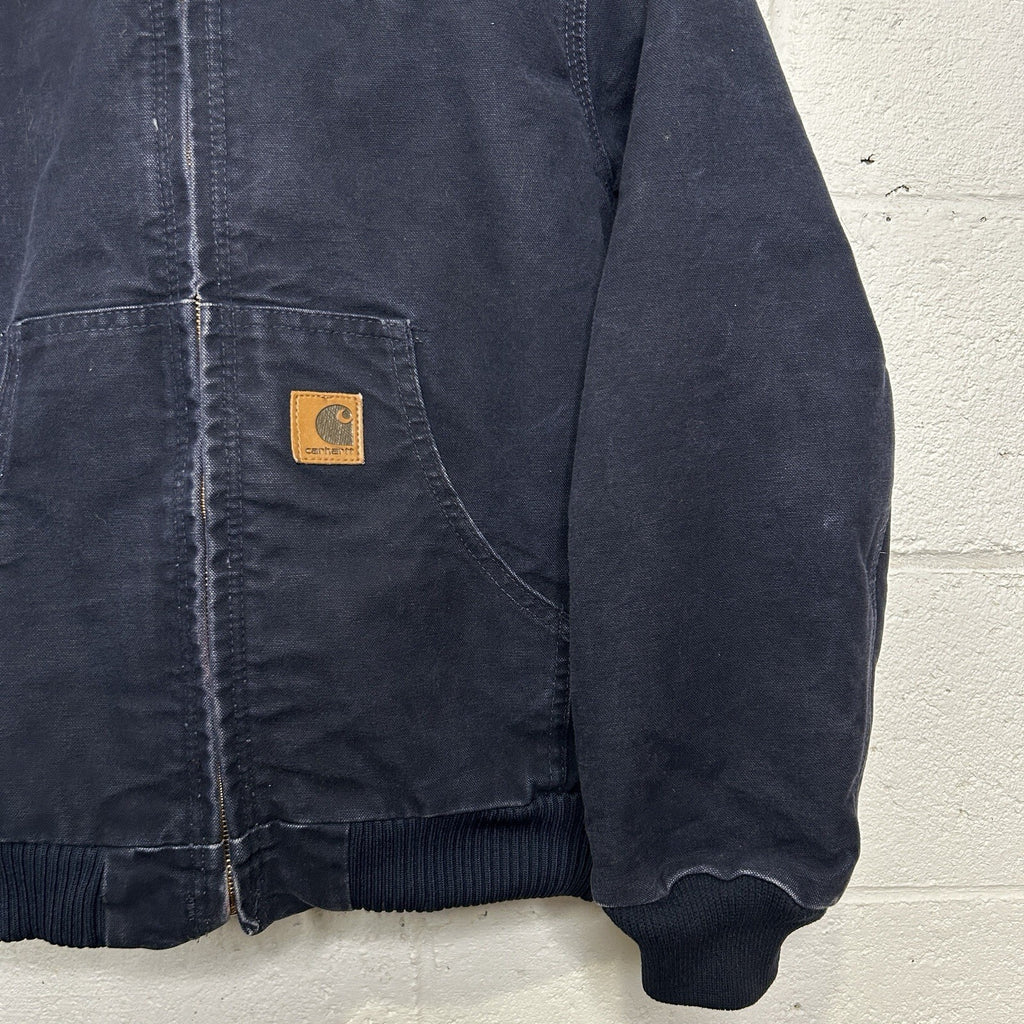 Y2K Carhartt Hooded Sandstone Active Jacket “Midnight Blue” YYJ130 MDT Youth L