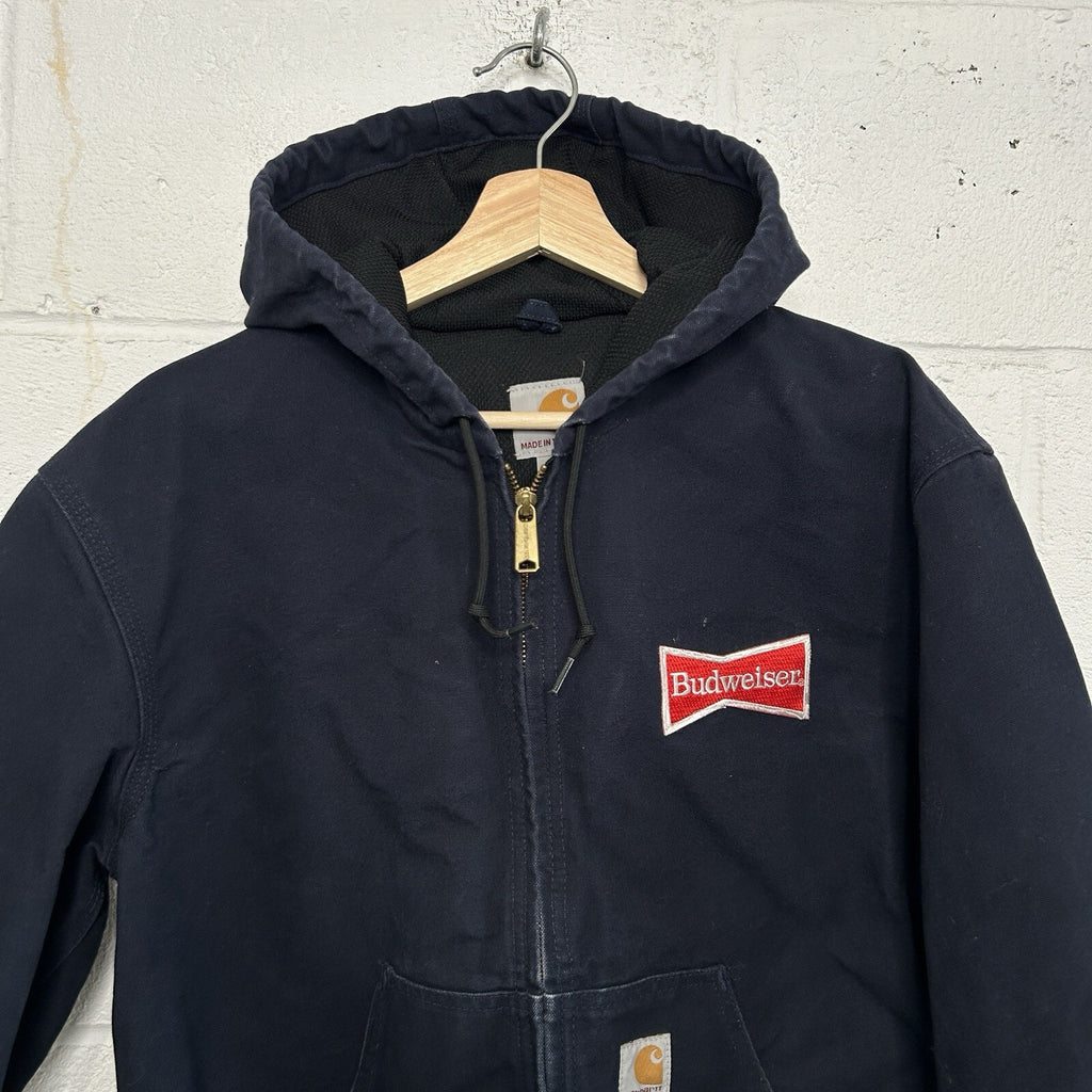 Carhartt Thermal Hooded Active Jacket “Dark Navy” Budweiser J131 DNY Men’s Small