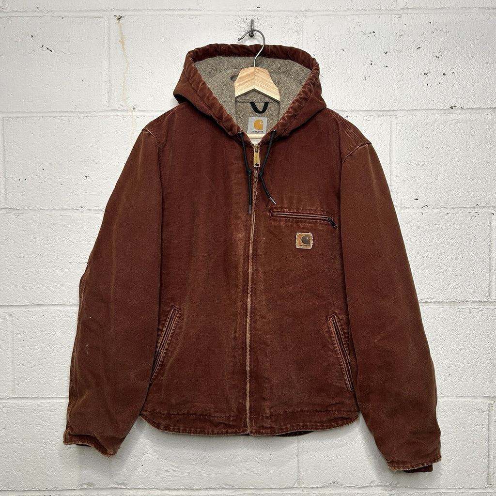 Vintage Carhartt Sherpa-Lined Hooded Detroit  Jacket “Clay” J141 CLY Men’s Small