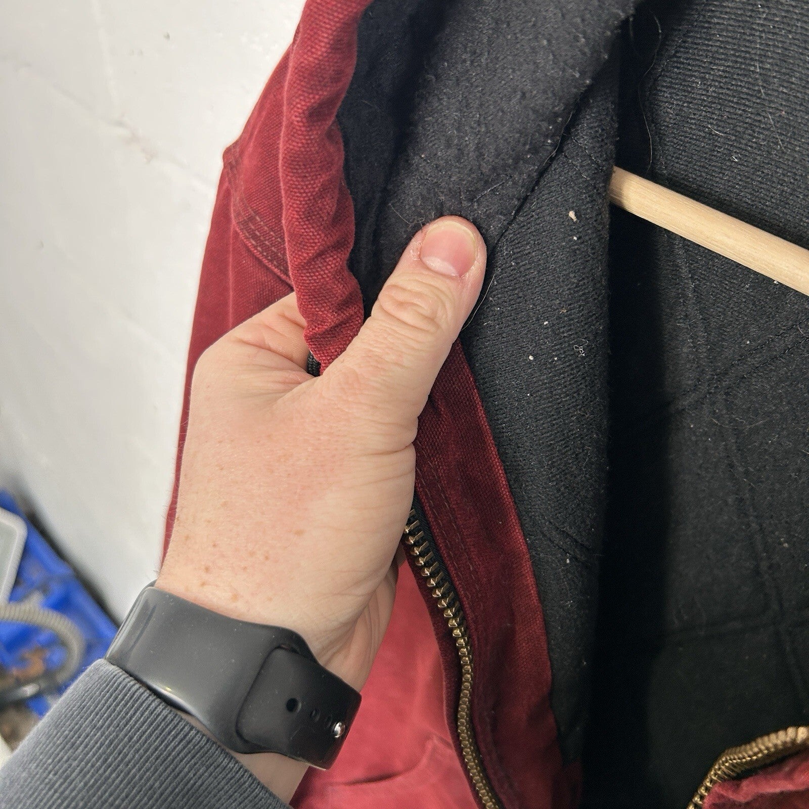 Vintage Carhartt Quilted Hooded Active Jacket “Crimson Red” J130 CRI Men’s Large