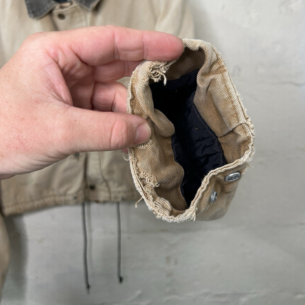 Vintage Carhartt Wool-Lined Cropped Duster Coat “Sand” Men’s Small