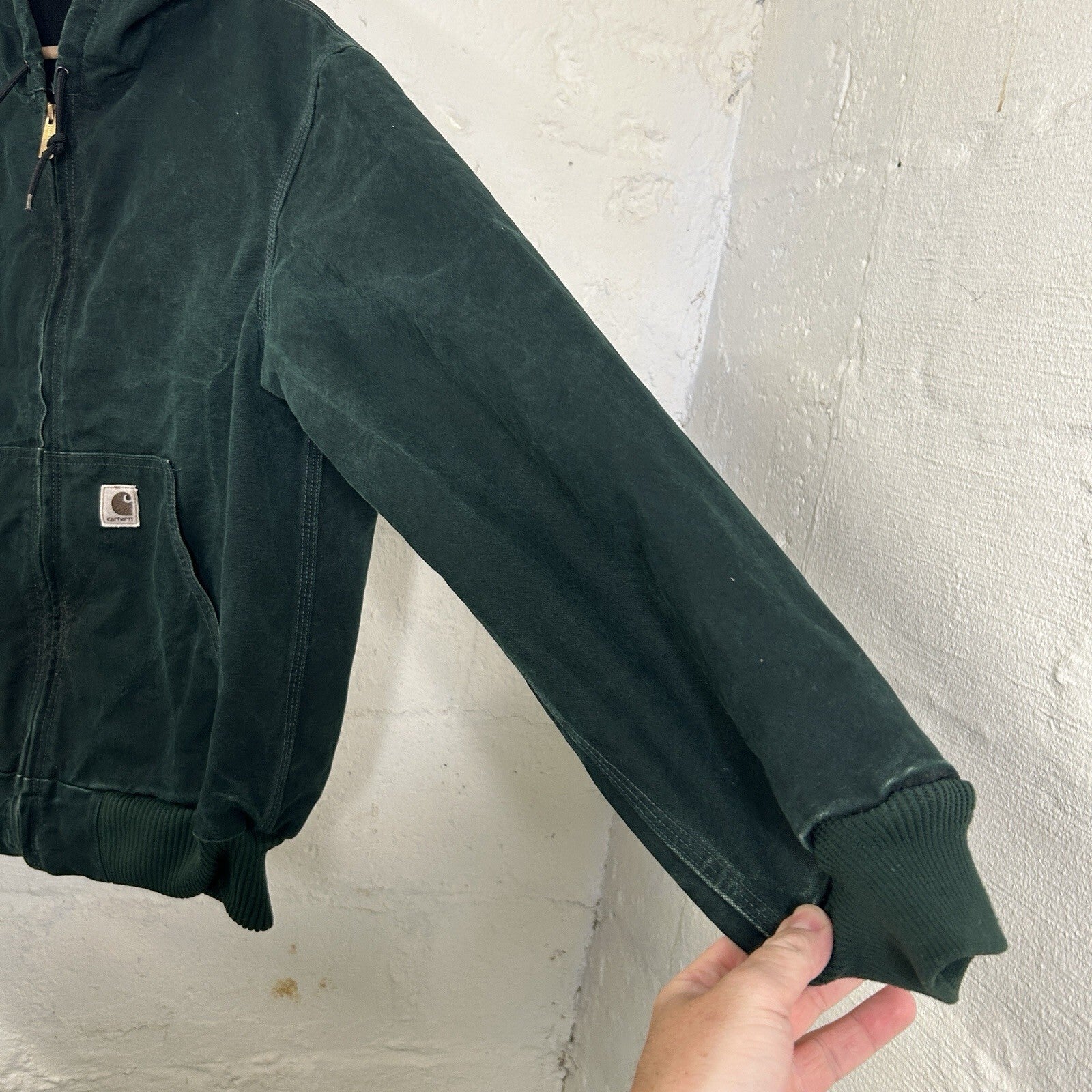 Vintage Carhartt Mesh-Lined Hooded Active Jacket “Spruce Green” J168 SPC Men’s L