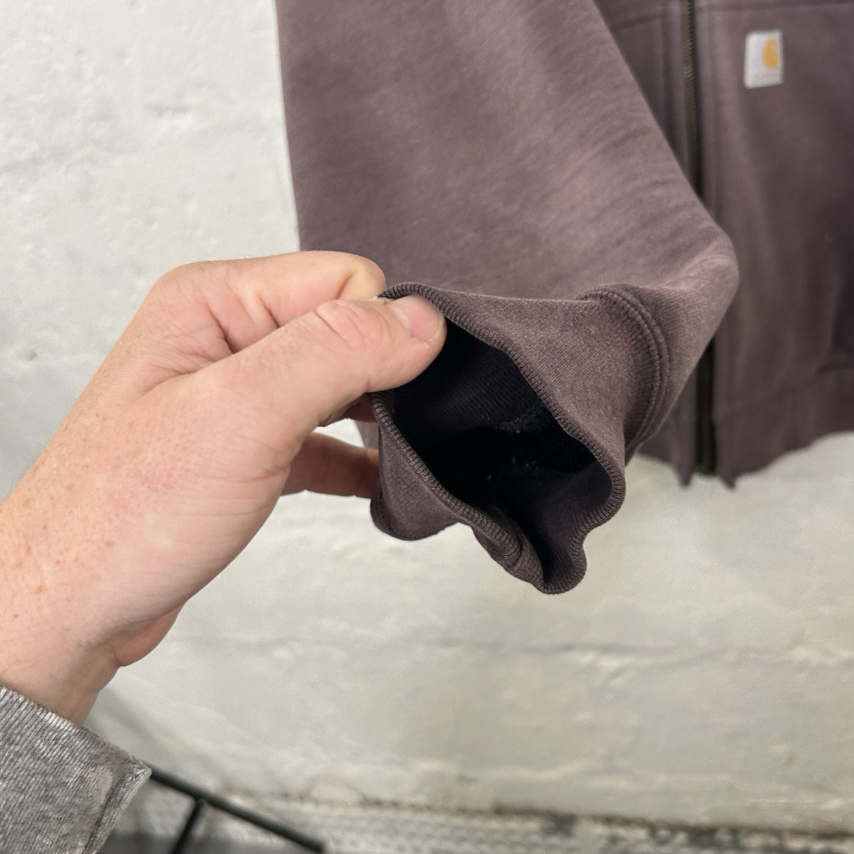 Vintage Faded Carhartt Thermal-Lined Hooded Zip-Up Jacket “Black”