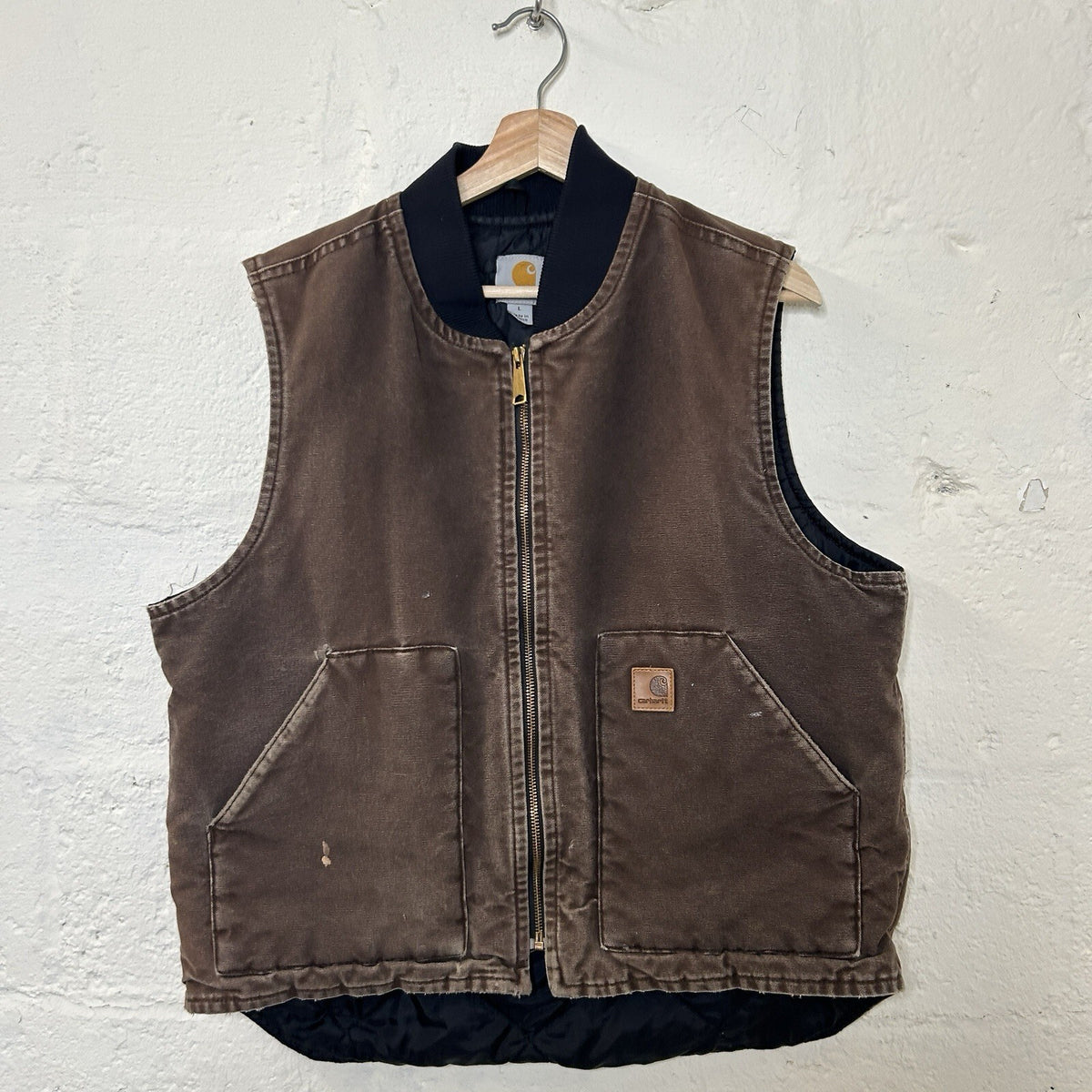 Vintage Faded Carhartt Quilted Artic Vest “Dark Brown” V02 DKB Men’s Large