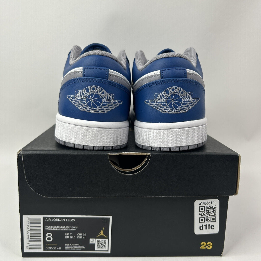 Nike Air Jordan 1 Retro Low “True Blue/Cement Grey” 553558-412 Men’s 8 New