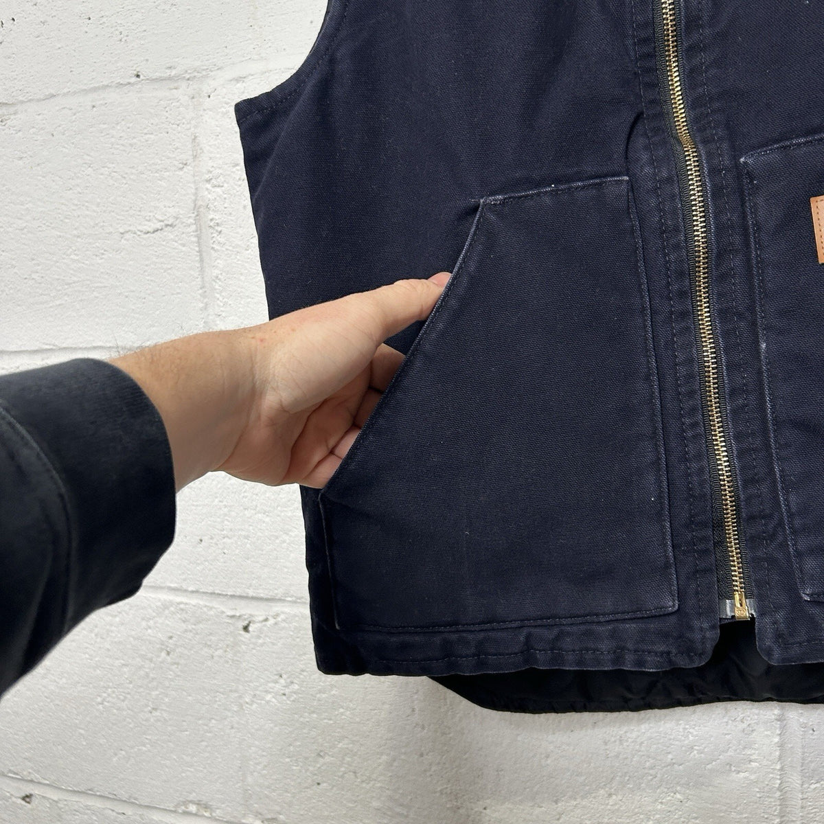 Vintage Carhartt Quilted Canvas Artic Vest “Midnight Blue” V02 MDT Men’s Small