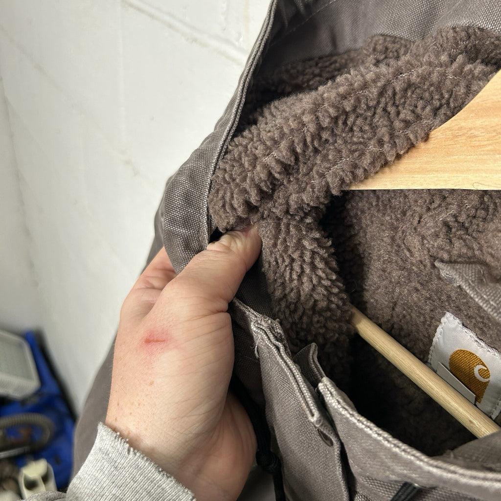 Y2K Carhartt Sherpa-Lined Sandstone Berkley Jacket “Taupe Grey” 100657-032
