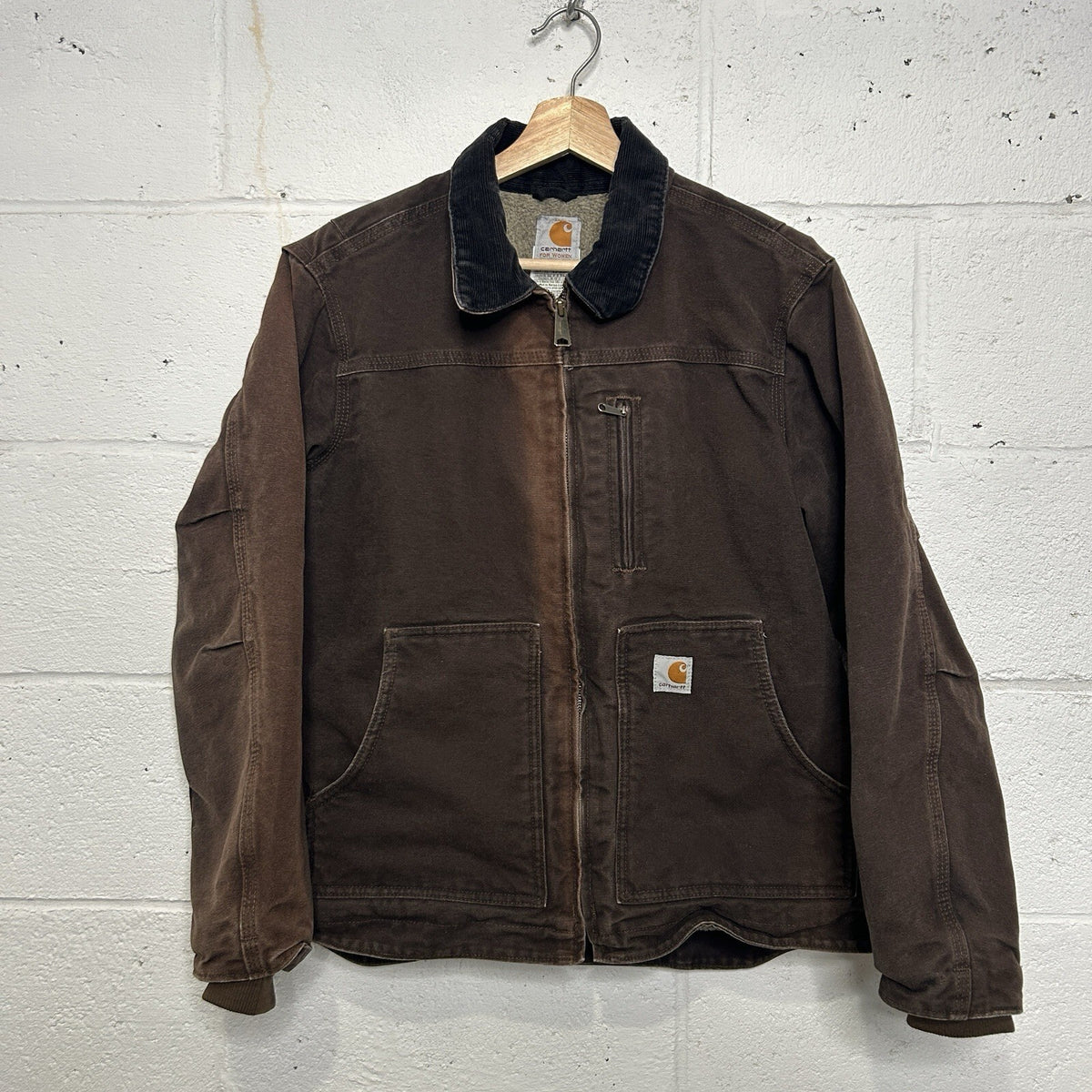 Vintage Carhartt Sherpa-Lined Ridge Coat “Dark Brown” WC061 DKB Women’s Small