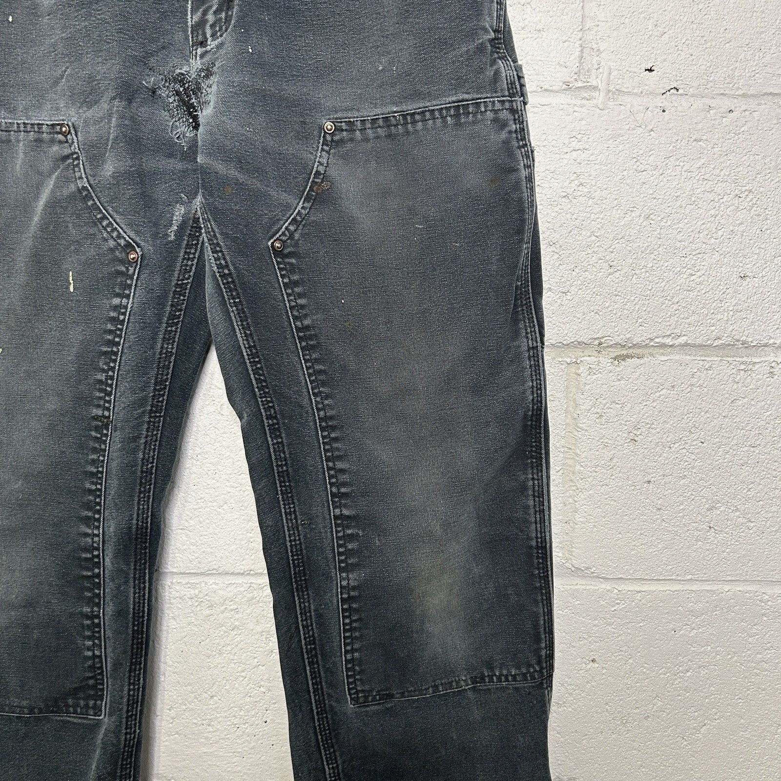 Vintage Faded Carhartt DoubleKnee Carpenter Pants “Black”