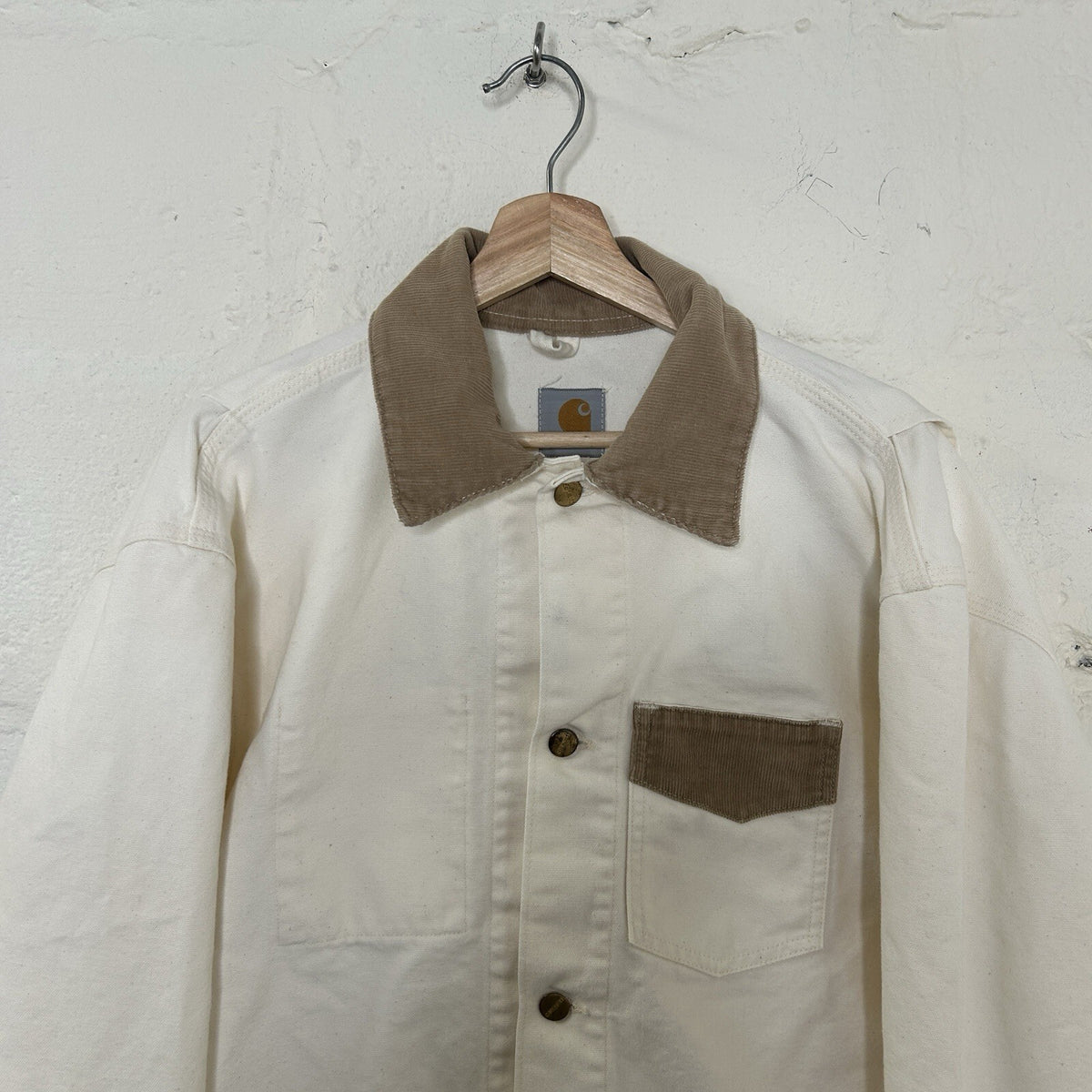 Vintage Carhartt Unlined Brush Chore Coat “Natural Brown” CUB017 Men’s Large