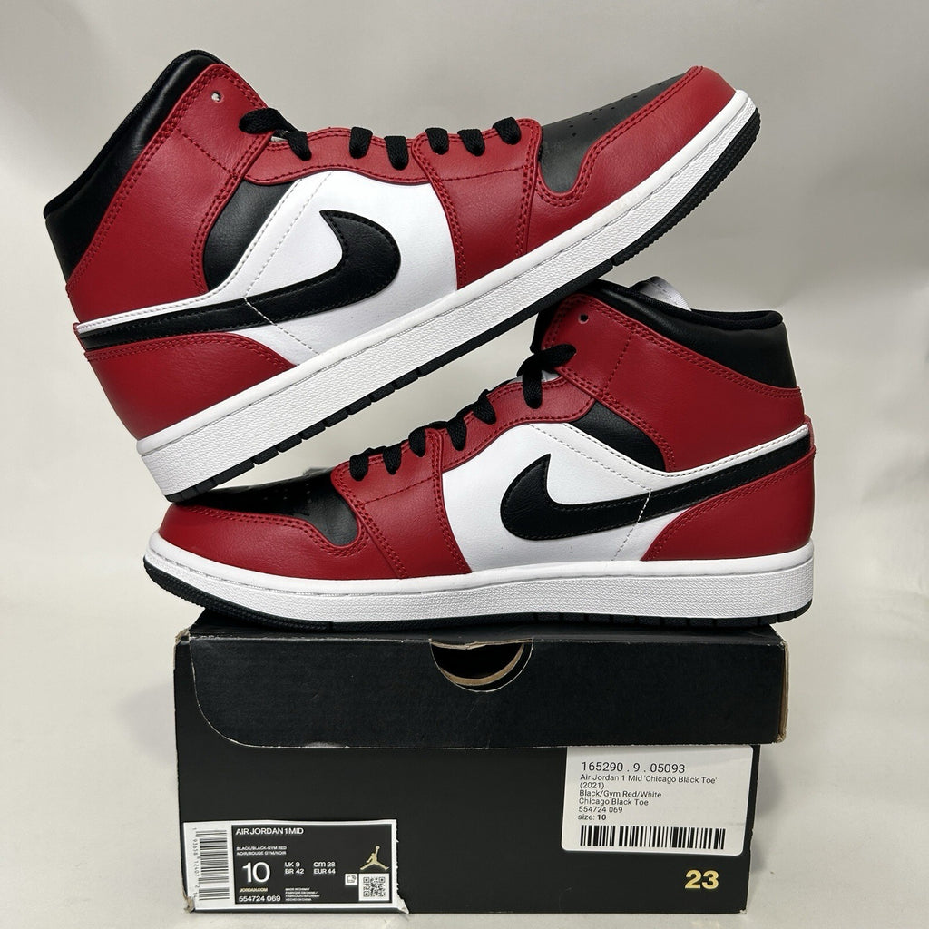 Nike Air Jordan 1 Mid Retro “Chicago Black Toe/Gym Red Black” 554724-069 New