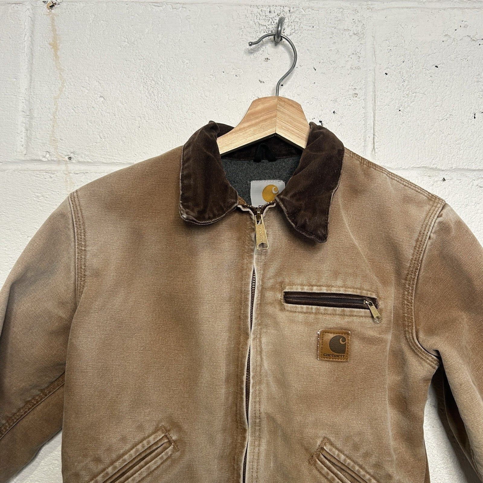 Y2K Carhartt Sherpa-Lined Detroit Jacket “Brown” YYJ97 BRN Youth L/Women’s XS