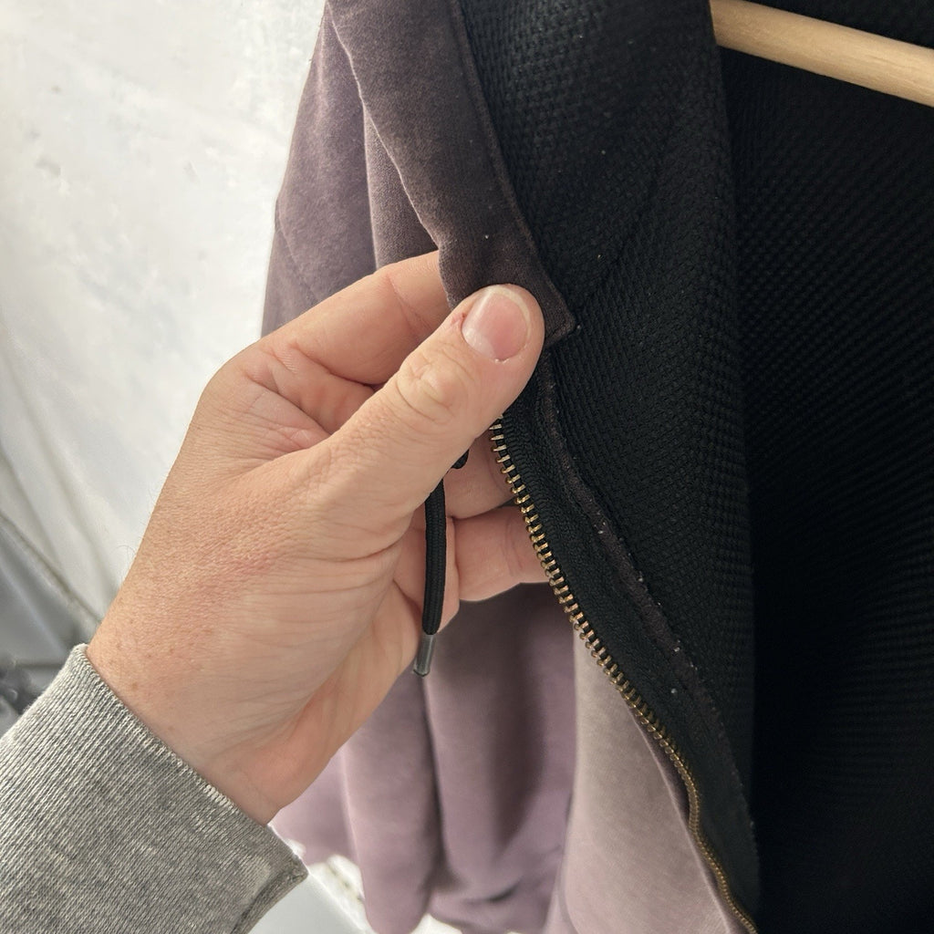 Vintage Faded Carhartt Thermal-Lined Hooded Zip-Up Jacket “Black”