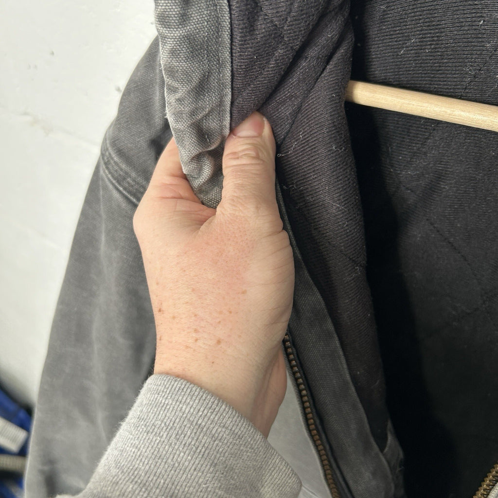 Vintage Carhartt Quilted Hooded Active Jacket “Gravel Grey” J130 GVL Men’s Large