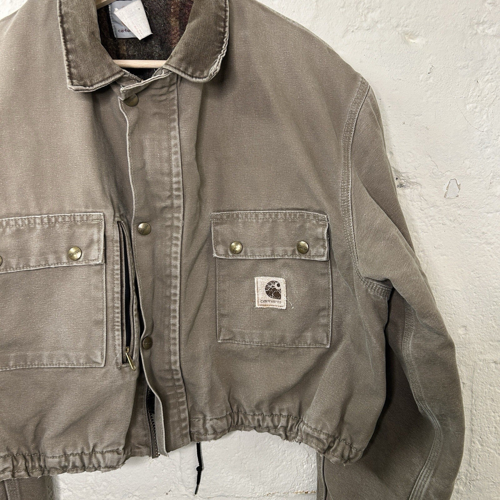 Vintage Carhartt Wool-Lined Cropped Duster Coat “Chestnut” PB2321 Men’s Small