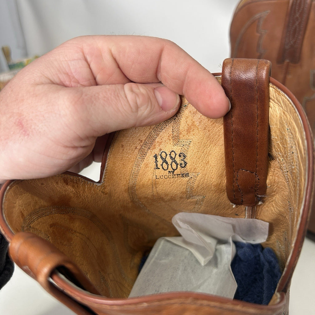 Vintage Lucchese 1883 Cowboy Boots Style 1505 Men’s 10.5D Needs Repaired