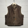 Faded Carhartt Sherpa-Lined Mock-Neck Vest “Dark Brown” V33 DKB Men’s X-Large