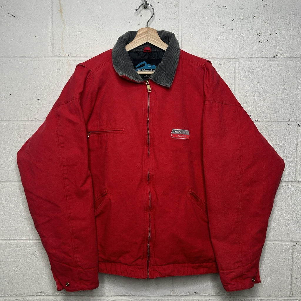 Vintage Tri-Mountain Quilted Canvas Pathfinder 4800 Jacket “Red” Men’s X-Large